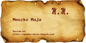 Meszko Maja névjegykártya